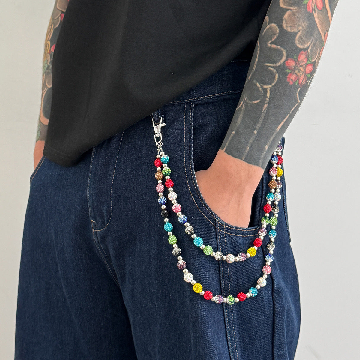 Colorful Diamond Beaded Wallet Chain 