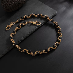 Black Pearl Wallet Chain Golden Beaded Wallet Chain Ball Wallet Chain - iChainWallets