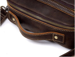 Mens Small Crossbody Bag with Handle Small Mens Crossbody Bag Brown Leather Small Crossbody Bag for Men - iwalletsmen