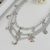 Triple Wallet Chain Star Moon Sun 3 Chains Biker Wallet Chain - iChainWallets