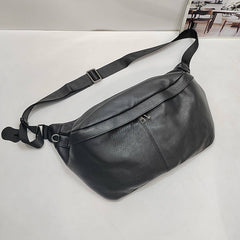 Large Leather Sling Bag for Big Guys - Handle Detail