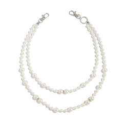 Fake Pearl Wallet Chain for Women Wallet Chain Beaded Double Wallet Chain - iChainWallets