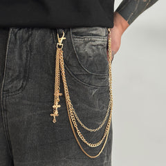 Gold Wallet Chain Cool Triple Wallet Chain - iChainWallets