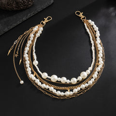 Beaded Wallet Chain Golden Layered Wallet Chain with Tassel - iChainWallets