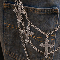 Cross Wallet Chain Mens Biker Wallet Chain - iChainWallets