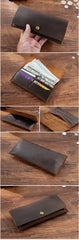 Coffee Leather Flap Wallet for Men Leather Mens Flap Wallet Vintage Wallet With Flap - iwalletsmen