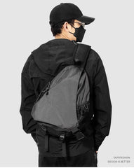 Cool Large Chest Bag for Men Black Sport Backpack Crossbody Waterproof Sling Bag Large Sling Bag For Big Men 