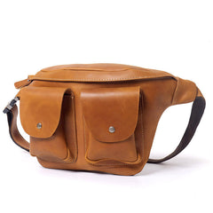  Large Leather Waist Bag Brown Leather Waist Bag - iwalletsmen