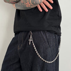 Skull Wallet Chain Cool Biker Wallet Chain with Skull Cross - iChainWallets