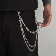 Rivets Pants Chain Triple Wallet Chain - iChainWallets