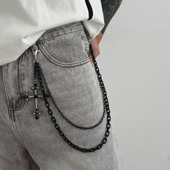 Black Cross Wallet Chain for Men - iChainWallets