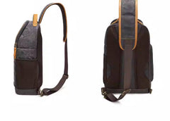 Sling Bag for Big Man - Waxed Canvas Large Sling Backpack - Large Canvas Sling Bag