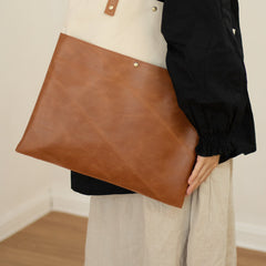 White&Brown Canvas Tote Bag