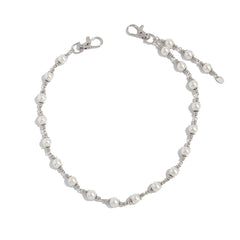 Pearl Wallet Chains Silver Beaded Wallet Chain for Women Womens Wallet Chain - iChainWallets