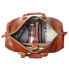 Dark Brown Weekend Bag Large Leather Weekender Bag for Men Long Weekend Shoulder Bag - iwalletsmen