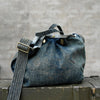 Blue Denim Tote Handbag Denim Tote Bag Distressed Denim Tote Shoulder Bag - Feltify