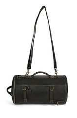 Dark Brown Leather Bucket Backpack Crossbody Convertible - iwalletsmen