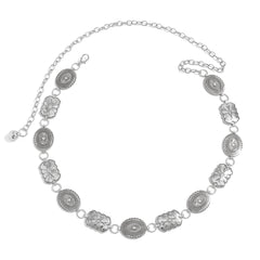 Floral Belt Chain Men's Belt with Chain 