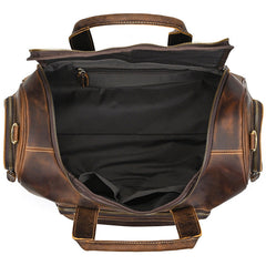 Brown Weekend Bag Small Leather Weekender Bag for Men Long Weekend Shoulder Bag - iwalletsmen
