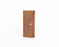 Long Leather Wallet with Flap Mens Wallet with Flap Brown Leather Flap Wallet - iwalletsmen