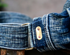 Blue Denim Messnger Bag Washed Distressed Womens Large Jeans Shoulder Bag Large Denim Crossbody Bag for Men - Feltify