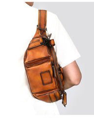 Mens Leather Sling Waist Bag - iwalletsmen