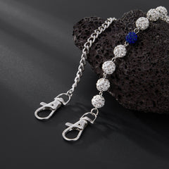 Blue Beaded Wallet Chain for Women Ball Wallet Chain Womens Wallet Chain - iChainWallets