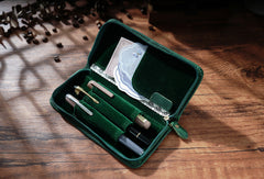 Brown Leather Fountain Pen Case Luxury Leather Pen Case - iwalletsmen