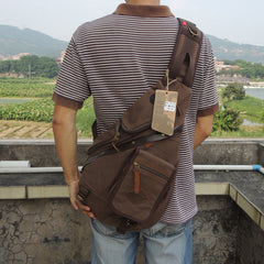 Large Canvas Sling Bag for Big Guys - Multiple Angle