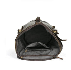 Dark Brown Leather Bucket Backpack Crossbody Convertible - iwalletsmen