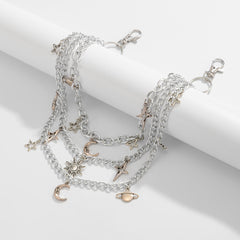 Star Moon Sun 3 Chains Biker Wallet Chain - iChainWallets