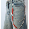 Beaded Wallet Chain Red Turquoise Stone Ball Wallet Chain Double Wallet Chain - iChainWallets