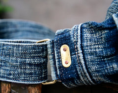 Blue Denim Messnger Bag Washed Distressed Womens Large Jeans Shoulder Bag Large Denim Crossbody Bag for Men - Feltify