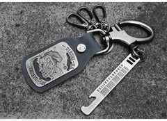 Cool Bottle Opener Keychain best keychain accessories​ Coolest Keychains Leather Fob Keychain Mens Leather Keychain