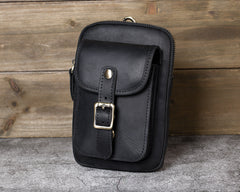 Black Belt Clip On Pouch Mens Belt Pouch Leather Belt Phone Pouch Leather Phone Belt Pouch - iwalletsmen