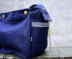 Blue Denim Messenger Bag Denim Crossbody Bag Blue Denim Shoulder Bag - Feltify