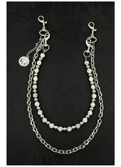 White Ball Wallet Chain Double Wallet Chain - iChainWallets