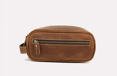 Brown Leather Toiletry Bag Men's Leather Toiletry Bag Full Grain Leather Toiletry Bag - iwalletsmen