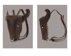 Brown Ox Bull Head Leather Backpack Mens Cool Leather Backpack - iwalletsmen