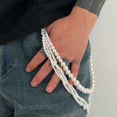 Pearl Wallet Chain 4 Chains Beaded Wallet Chain 