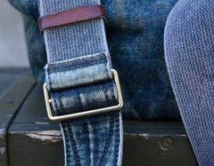 Vintage Blue Denim Messnger Bag Denim Crossbody Bag for Men Womens Jeans Shoulder Bag - Feltify