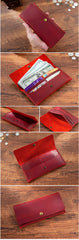 Red Leather Mens Flap Wallet Vintage Wallet With Flap - iwalletsmen
