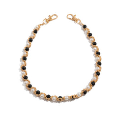 White&Black Pearl Wallet Chain Ball Wallet Chain Beaded Wallet Chain - iChainWallets