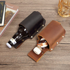 Leather Water Bottle Belt Holder Pouch Leather Drink Bottle Belt Holder Leather Belt Water Bottle Holder - iwalletsmen