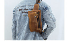 Small Leather Waist Bag Mens - iwalletsmen