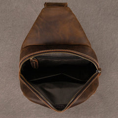 Brown Leather Sling Bag for Men - iwalletsmen