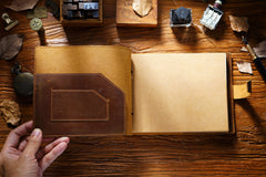 Brown Leather Bound Sketchbook A5 Leather Sketchbook Leather Bound Journal - iwalletsmen