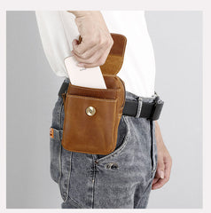Brown Leather Belts Pouches - iwalletsmen