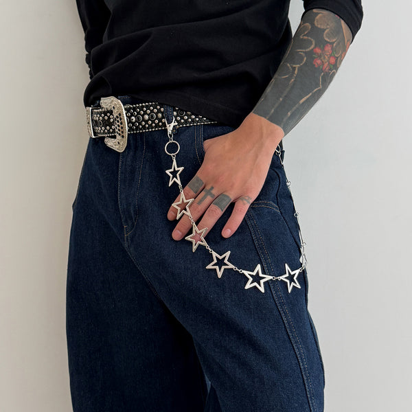 Star Pants Chain Star Ball Wallet Chain Mens Stars Biker Wallet Chain - iChainWallets