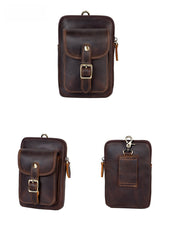 Black Belt Clip On Pouch Mens Belt Pouch Leather Belt Phone Pouch Leather Phone Belt Pouch - iwalletsmen